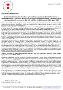 Stanowisko PIH ws. wymagań technicznych kas rejestrujących i warunków stosowania – rozp.  Ministra Finansów (Dz. Ust. nr 212, z dn. 28 listopada 2008 – poz. 1338)