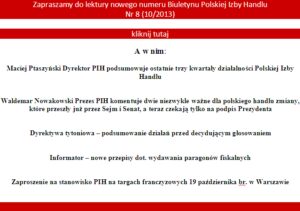 Zapraszamy do lektury nowego numeru Biuletynu Polskiej Izby Handlu Nr 8 (10/2013)